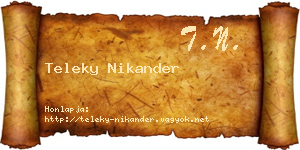 Teleky Nikander névjegykártya